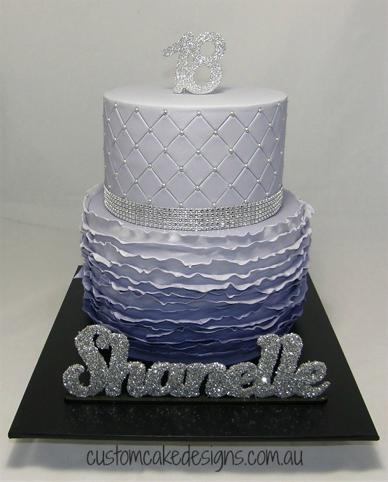 Purple Ombre Ruffle Cake Purple Ombre Ruffle Cake
