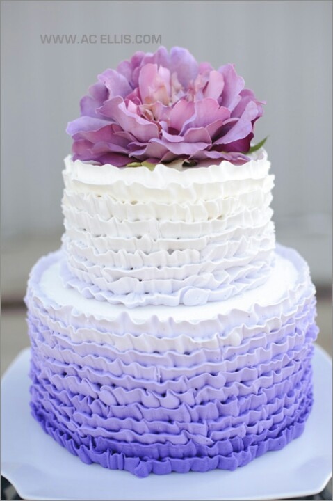 Purple Ombre Wedding Cake