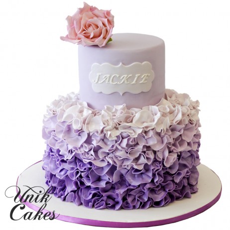 Purple Ruffle Birthday Cake