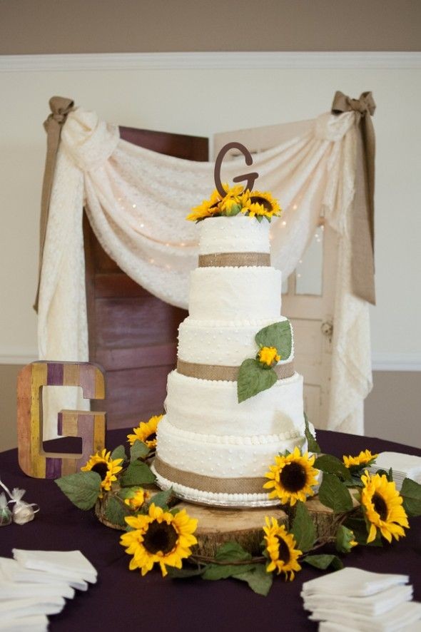 Rustic Sunflower Wedding Cake Rustic Sunflower Wedding Cake