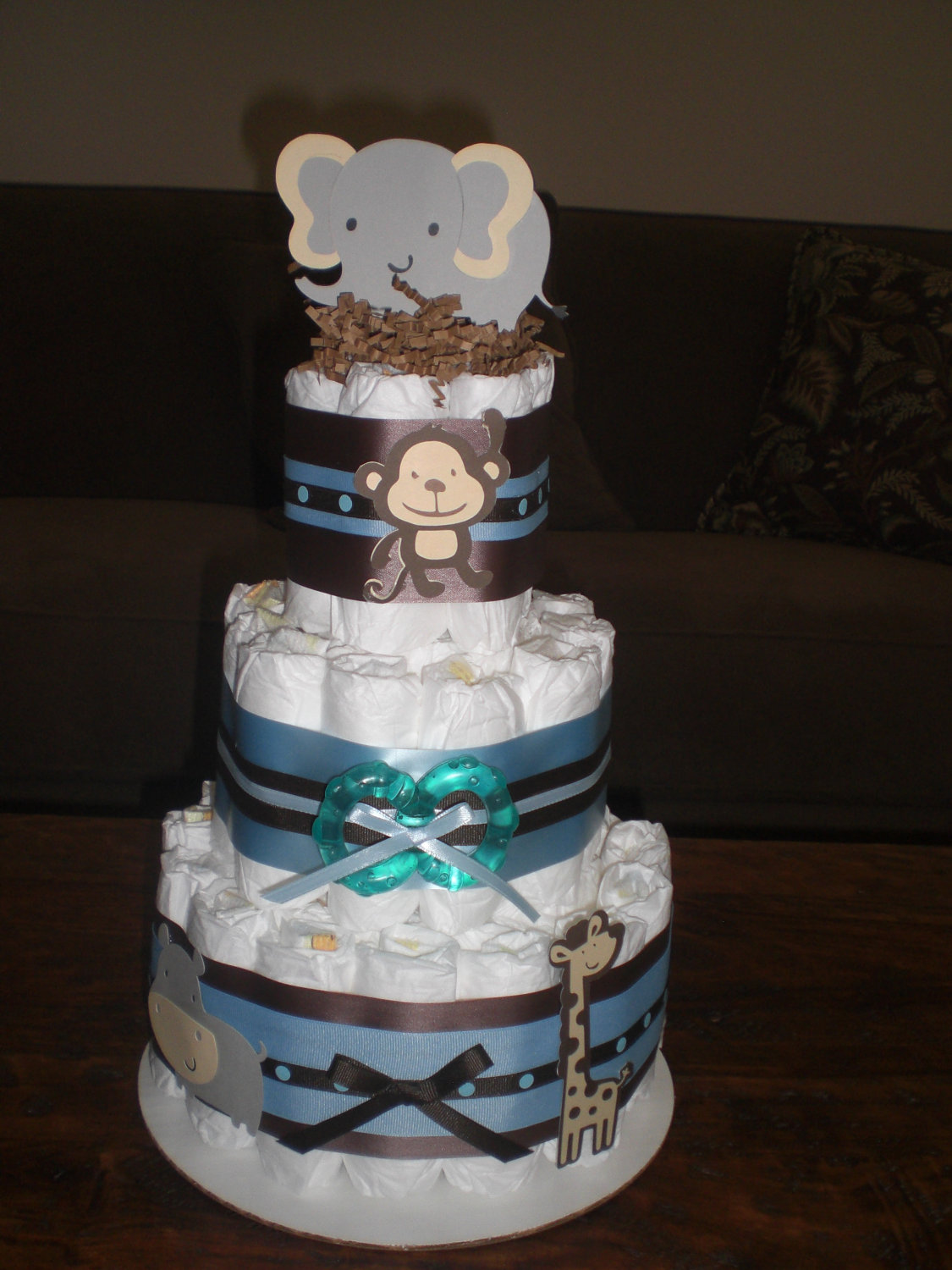 Safari Theme Baby Shower Diaper Cake Safari Theme Baby Shower Diaper Cake
