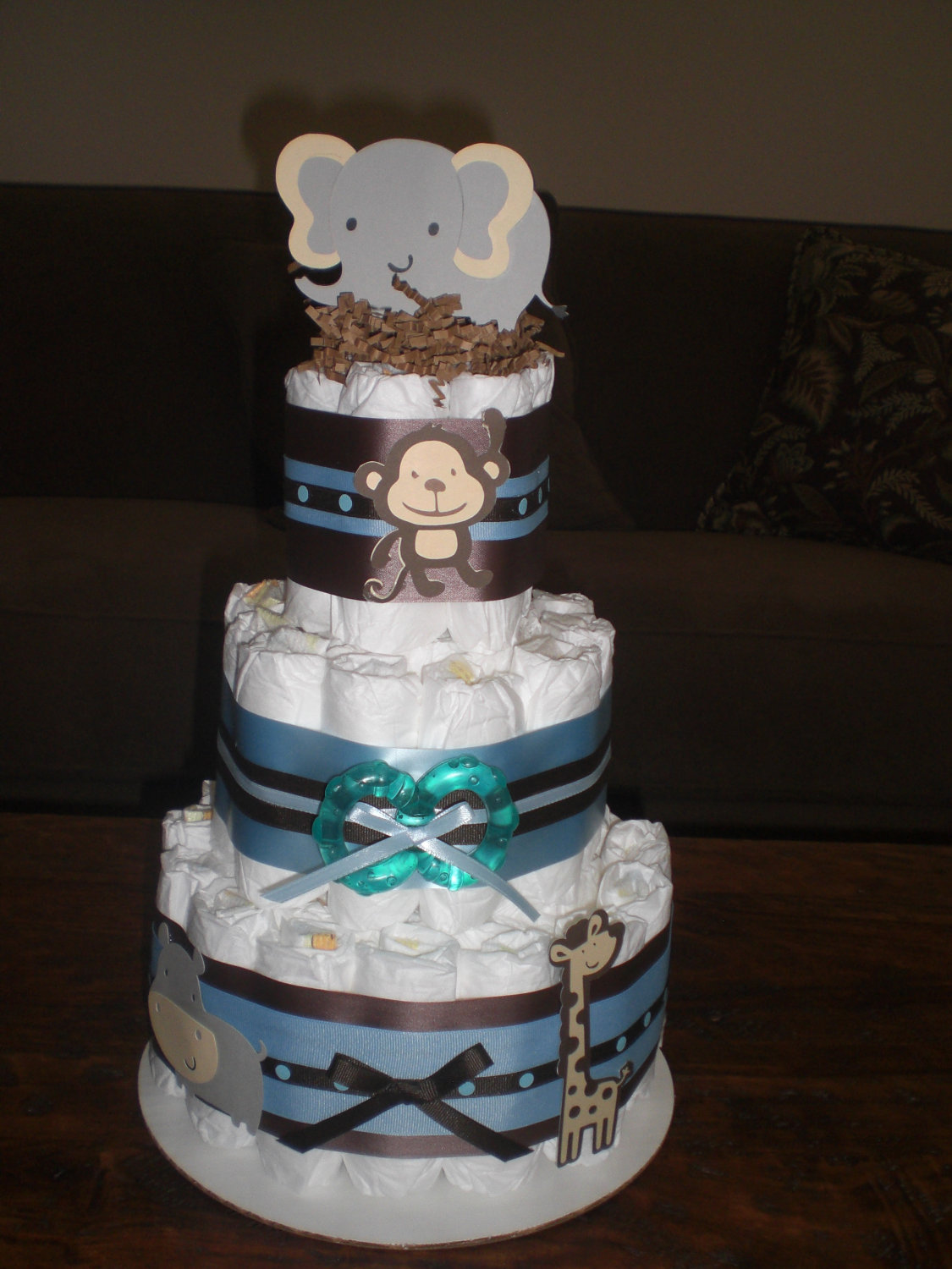 Safari Theme Baby Shower Diaper Cake