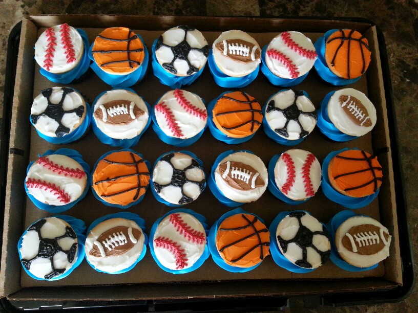 Sports Baby Shower Cupcakes