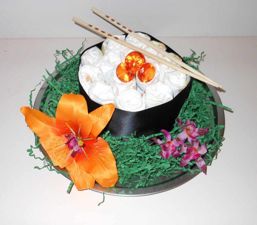 Sushi Diaper Cake for Baby Shower Sushi Diaper Cake for Baby Shower