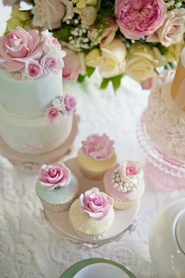 Tea Party Cake and Cupcakes Tea Party Cake and Cupcakes
