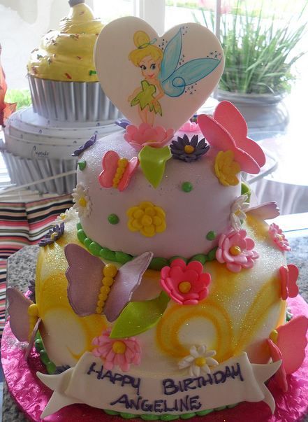 Tinkerbell Cupcake Birthday Cake