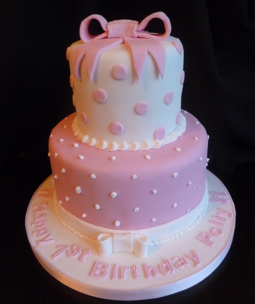Two Tier Pink Birthday Cake