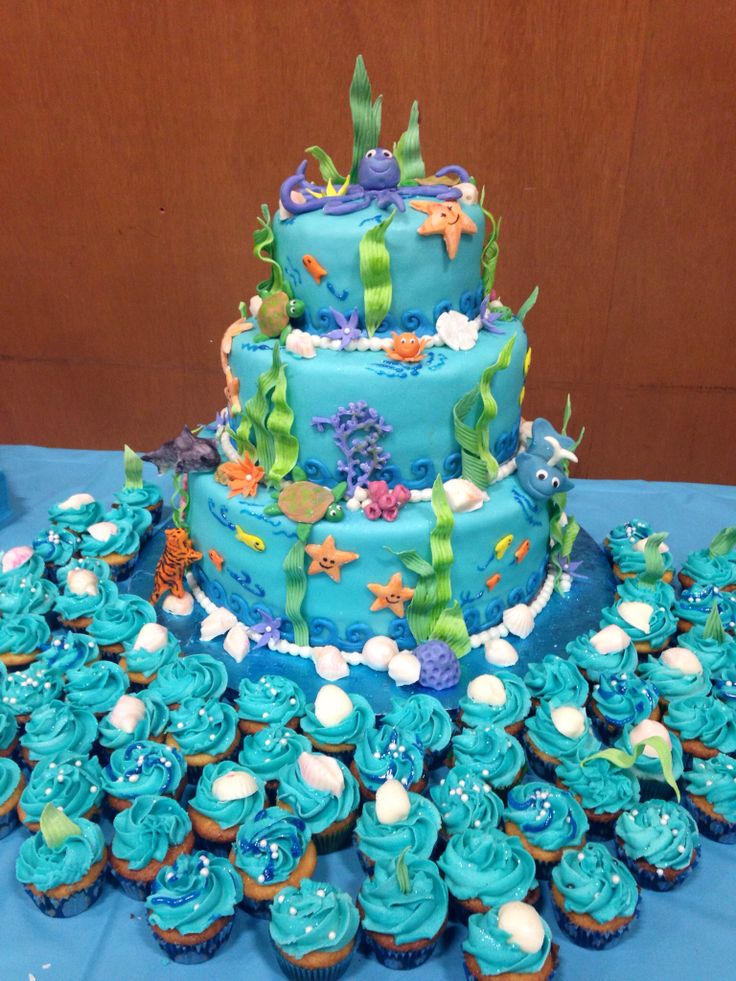 Under Sea Baby Shower Cake Cupcakes Under Sea Baby Shower Cake Cupcakes