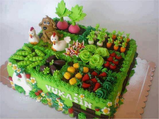 Vegetable Garden Birthday Cake