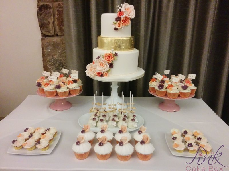 Wedding Cake and Cupcake Table