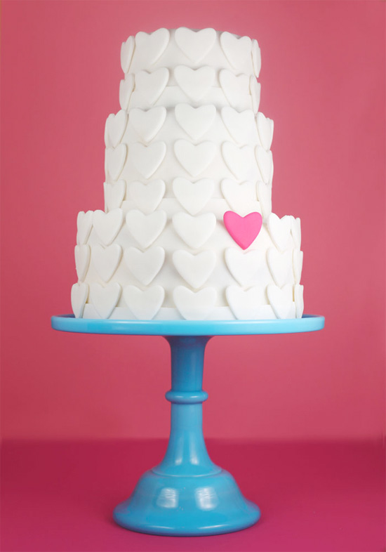 Wedding Cake with Hearts