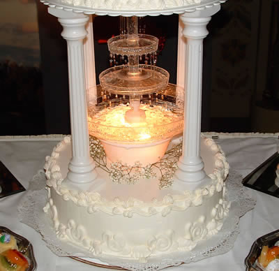 Wedding Cakes with Fountains and Lights