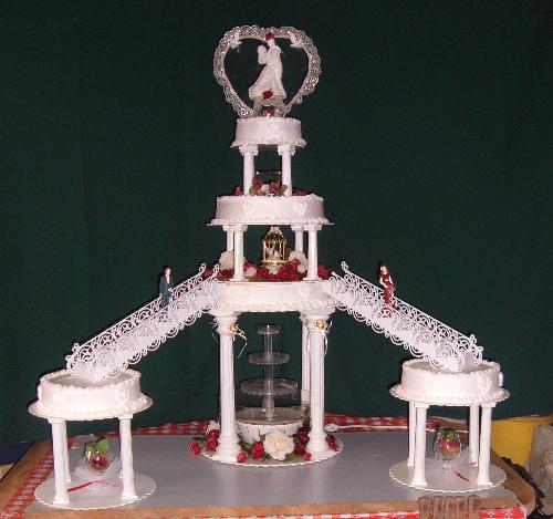 Wedding Cakes with Fountains and Stairs