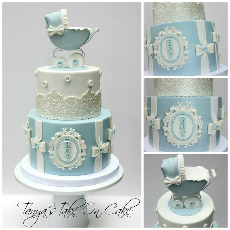 White and Blue Baby Shower Cake White and Blue Baby Shower Cake