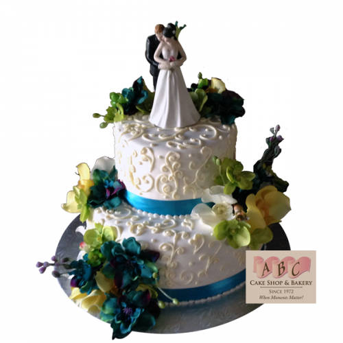 2 Tier Wedding Cakes with Flowers 2 Tier Wedding Cakes with Flowers