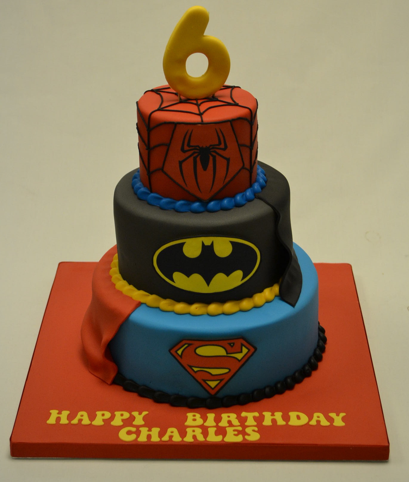 3 Tier Superhero Birthday Cake