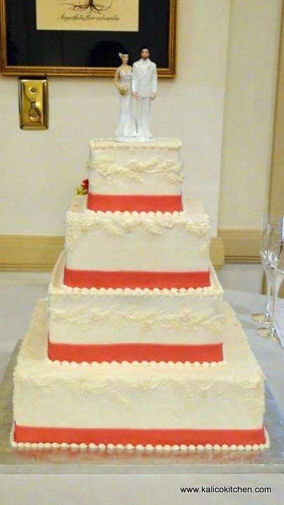 4 Tier Square Wedding Cake