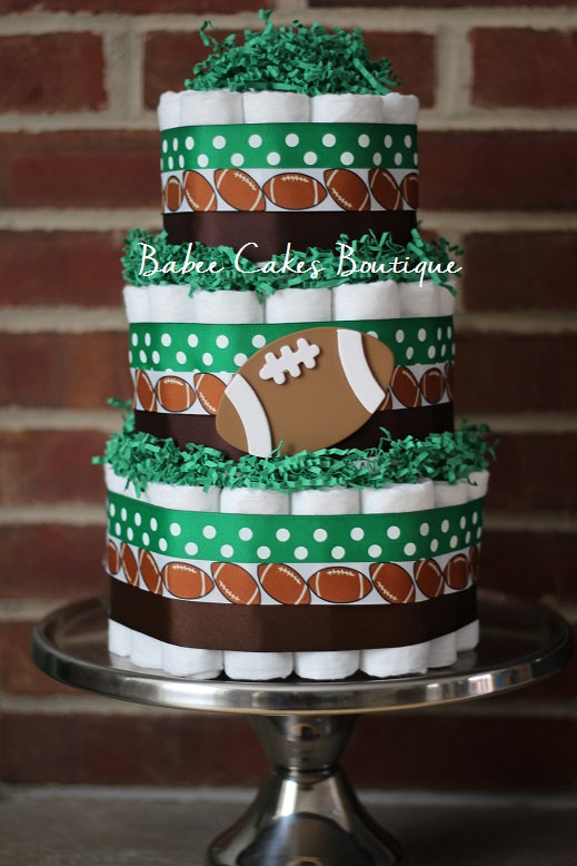 Baby Boy Football Diaper Cake