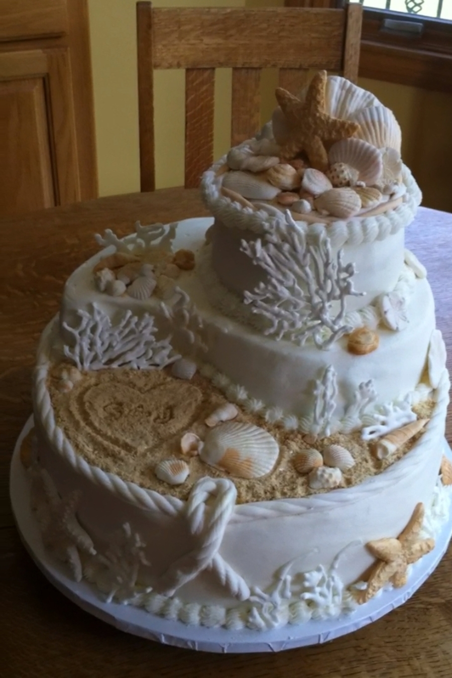Beach Shell Wedding Cake