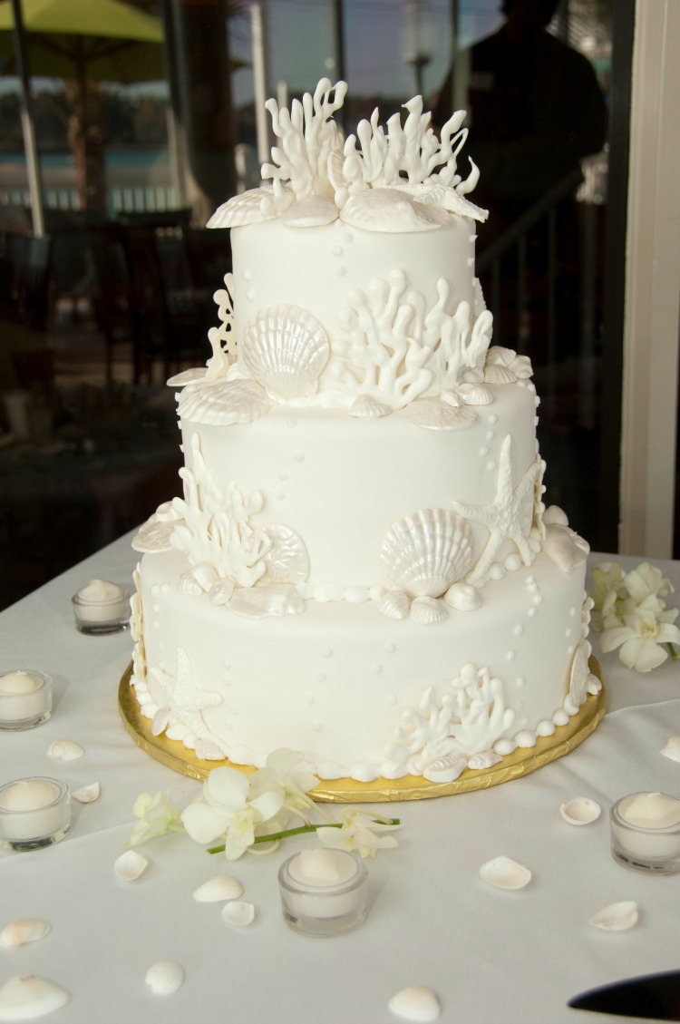 Beach Theme Wedding Cake