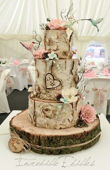 Birch Tree Cake Wedding Cake