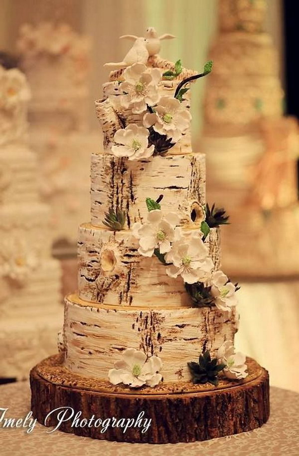 Birch Tree Wedding Cake