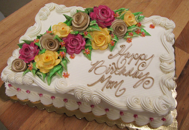 Birthday Sheet Cake with Flowers