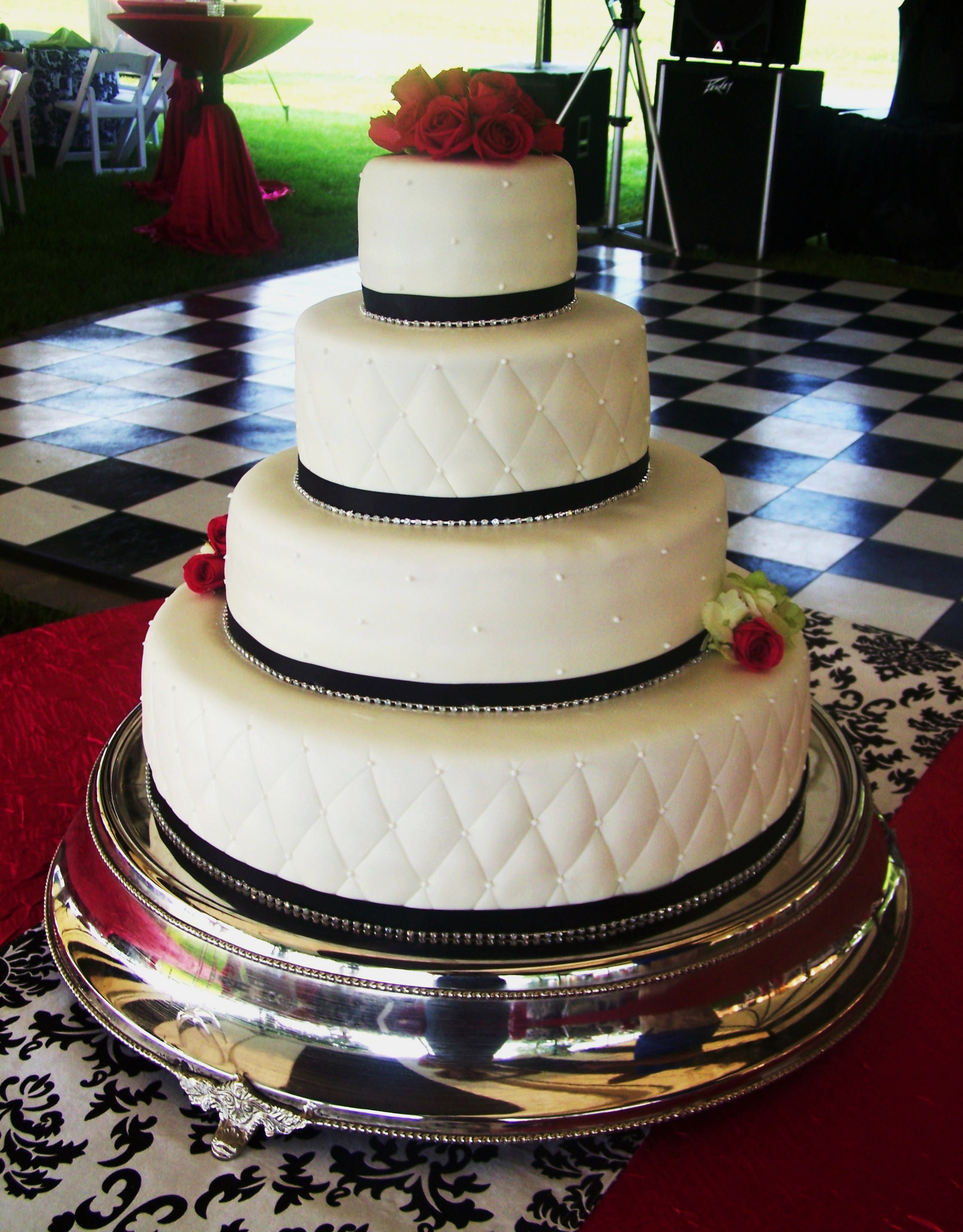 Black and White Wedding Cakes with Bling