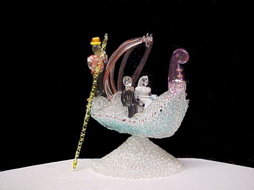 Blown Glass Wedding Cake Toppers