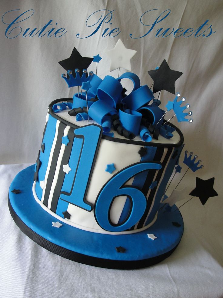Blue 16th Birthday Cakes for Boys