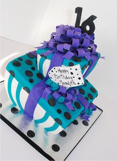 Blue Sweet 16 Birthday Cakes