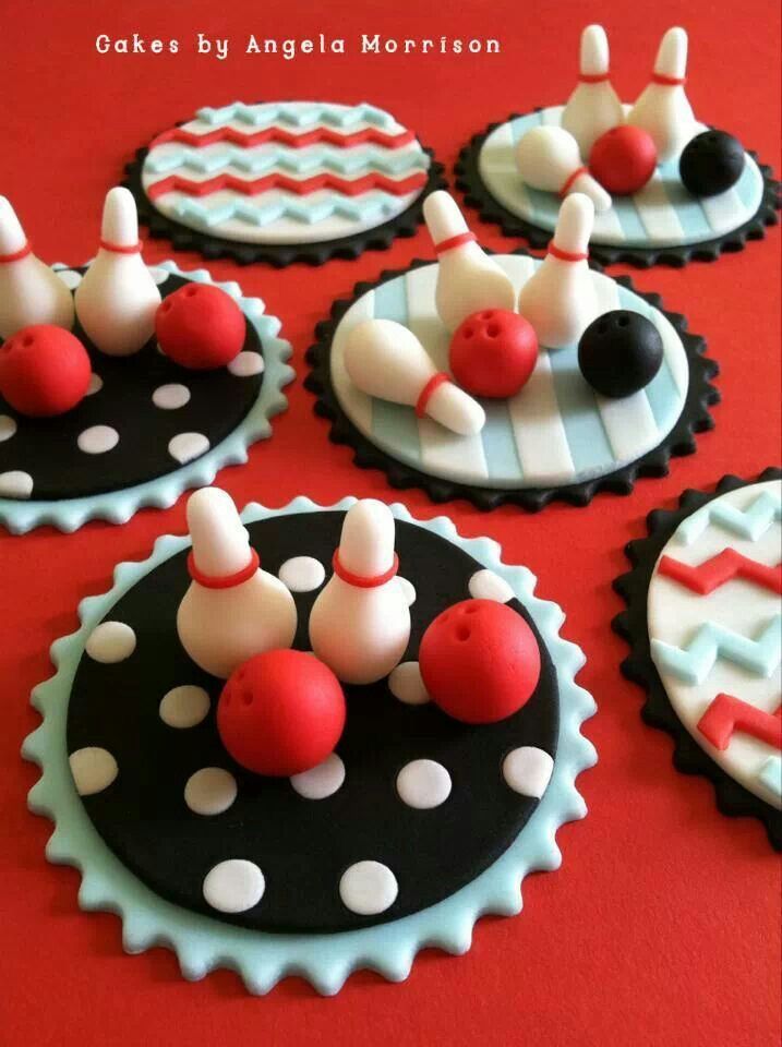 Bowling Cupcake Toppers
