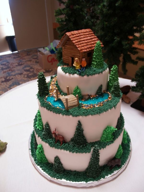 Cabin Themed Wedding Cake
