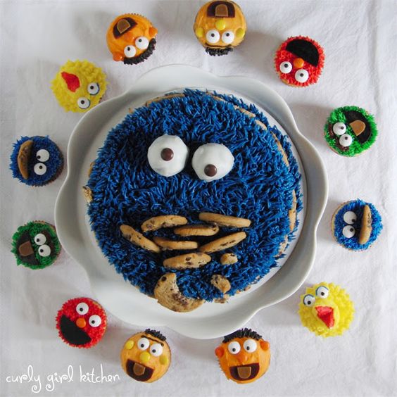 Cake and Cookie Monster Sesame Street