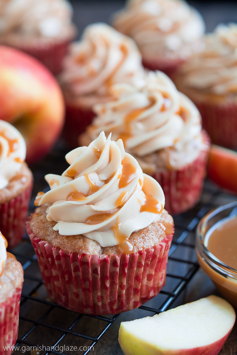 Caramel Apple Cupcakes with Frosting