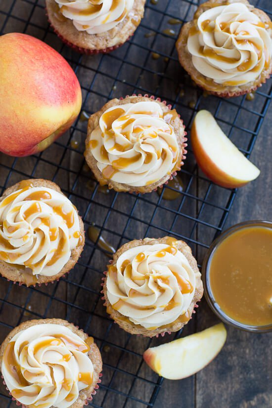 Caramel Apple Cupcakes with Frosting