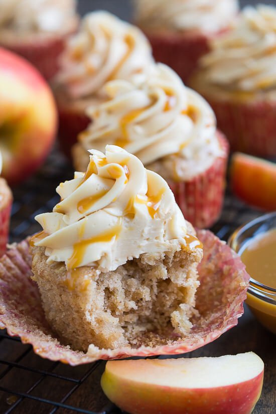 Caramel Apple Cupcakes with Frosting