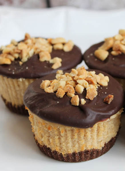 Chocolate Peanut Butter Mini Cheesecake Cupcakes