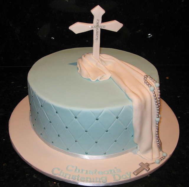 Christening Cake with Cross