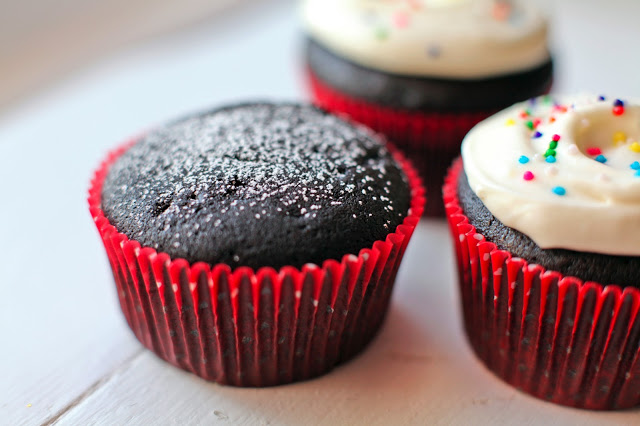 Dark Chocolate Red Wine Cupcakes