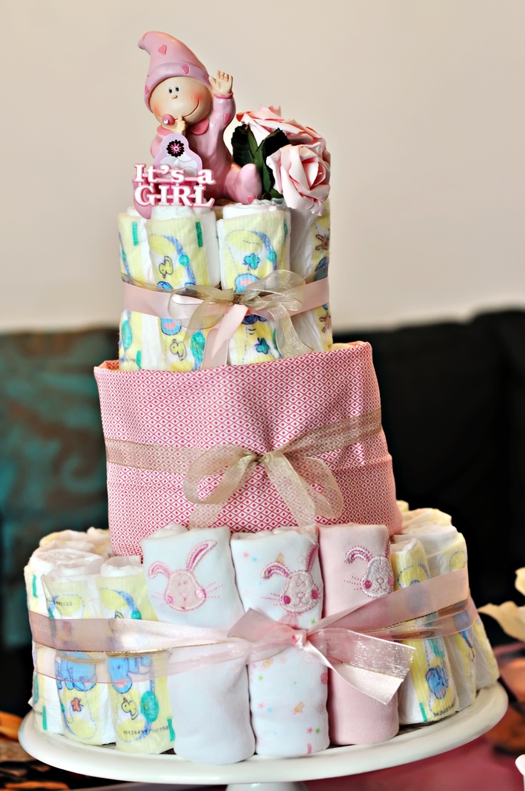 DIY Baby Diaper Cake DIY Baby Diaper Cake