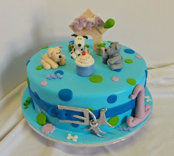 Dog Themed Birthday Cake