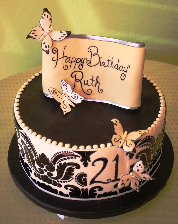 Elegant 21st Birthday Cake