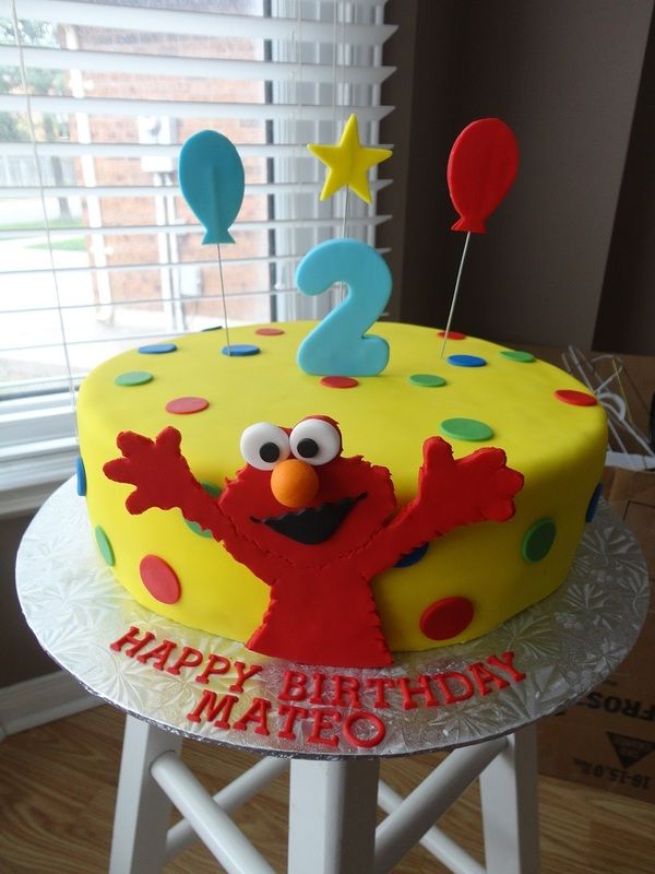 Elmo Themed Birthday Cake