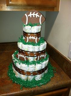 Football Diaper Cake Idea Football Diaper Cake Idea