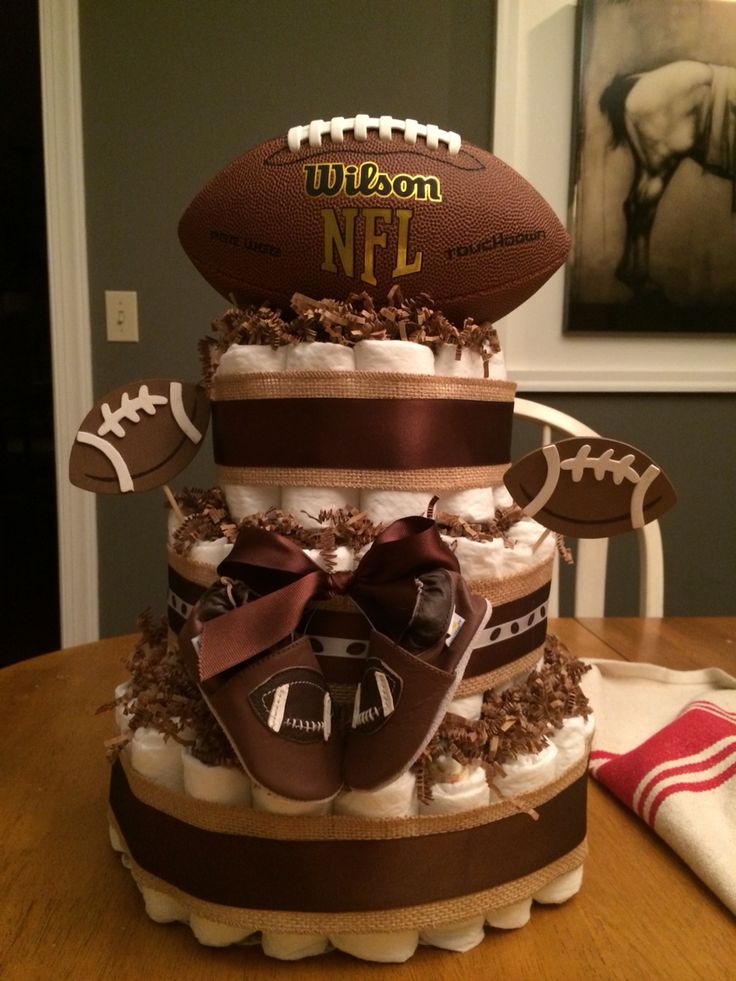 Football Themed Baby Shower Diaper Cake