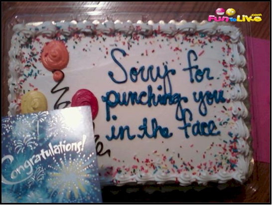 Funny Apology Cake