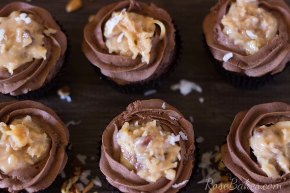 German Chocolate Cupcakes