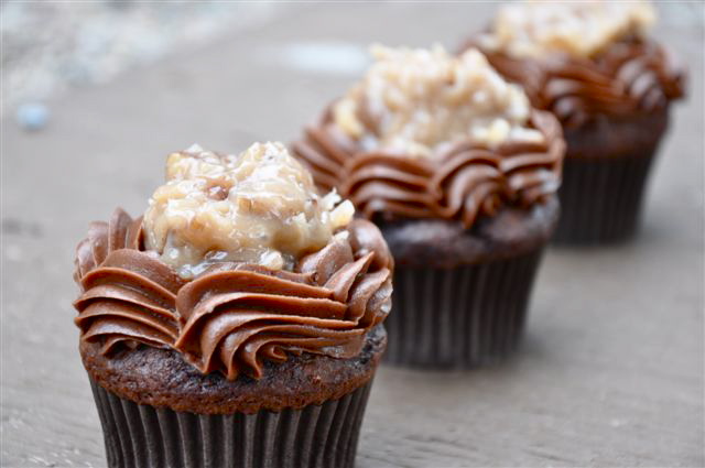 German Chocolate Cupcakes