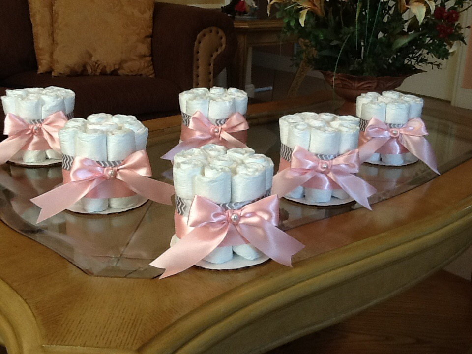 Girl Baby Shower Diaper Cake Centerpiece